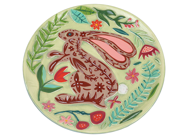 Bisque Blossoming Bunny Plate (Case of 6)