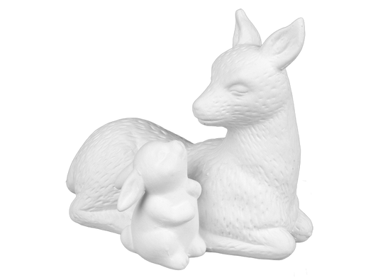 Bisque Deer And Rabbit Besties Figurine (Case of 4)