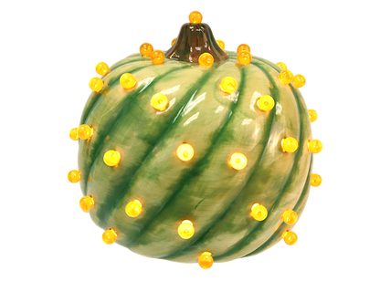 Bisque Lighted Spiraled Pumpkin (Case of 1)