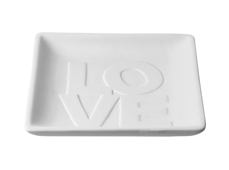 Bisque Love Word Dish (Case of 8)