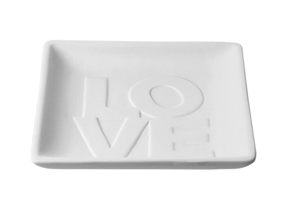 Bisque Love Word Dish (Case of 8)