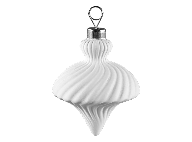 Bisque Concave Flourish Ornament (Case of 12)