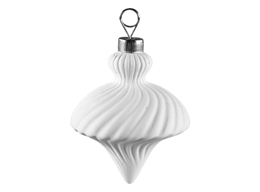 Bisque Concave Flourish Ornament (Case of 12)