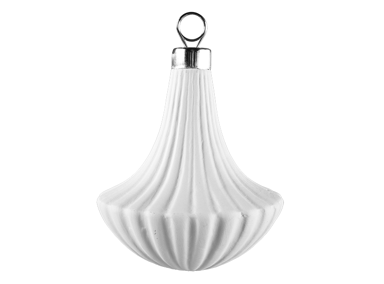 Bisque Convex Flourish Ornament (Case of 12)