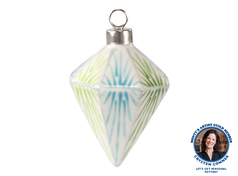 Bisque Beaming Gem Ornament (Case of 12)