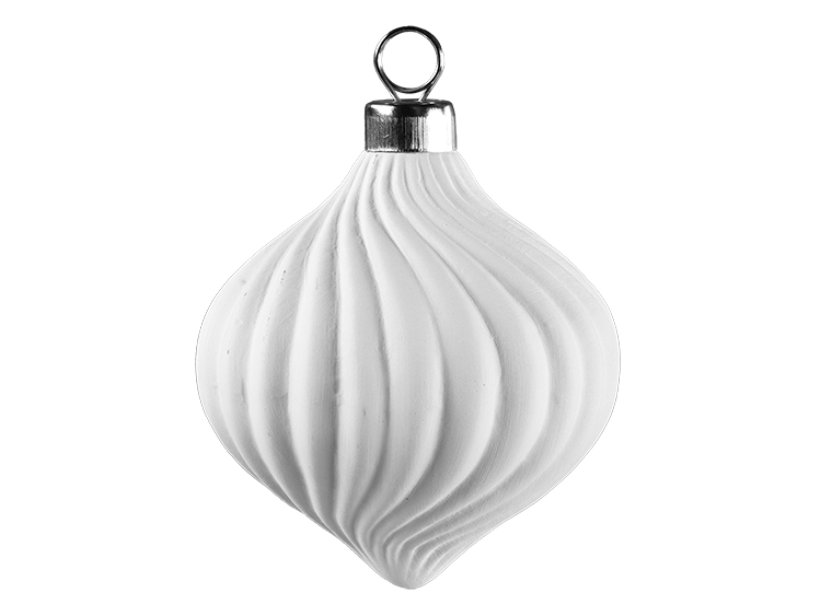 Bisque Curvy Flourish Ornament (Case of 12)