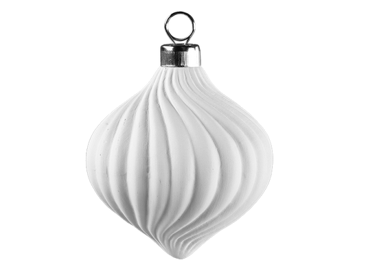 Bisque Curvy Flourish Ornament (Case of 12)