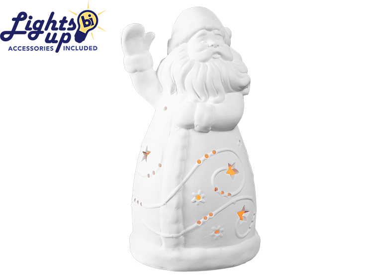 Bisque Lighted Holly Jolly Santa (Case of 1)