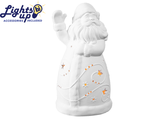 Bisque Lighted Holly Jolly Santa (Case of 1)