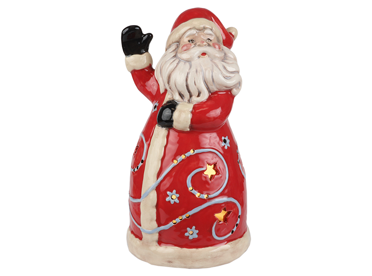 Bisque Lighted Holly Jolly Santa (Case of 1)