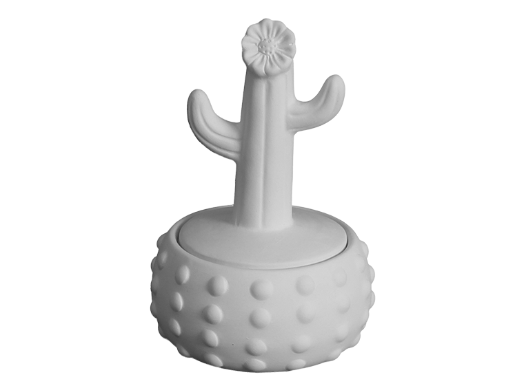 Bisque Floral Cactus Box (Case of 4)