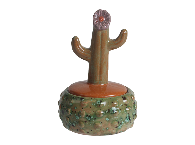 Bisque Floral Cactus Box (Case of 4)