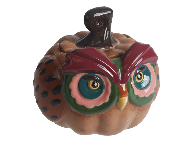 Bisque Owl Pumpkin Box (Case of 4)