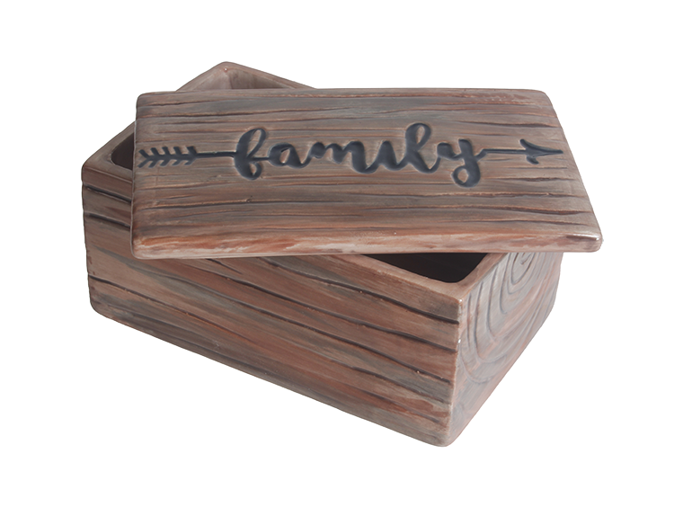 Bisque Woodgrain Family Box (Case of 4)