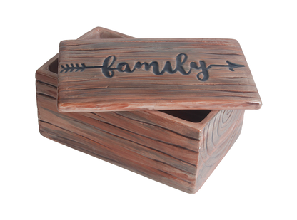 Bisque Woodgrain Family Box (Case of 4)