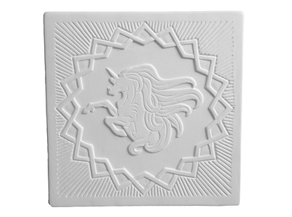 Bisque Rearing Unicorn Plaque (Case of 12)