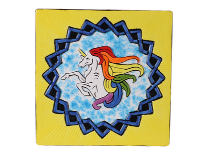 Bisque Rearing Unicorn Plaque (Case of 12)