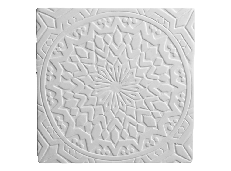 Bisque Star Mandala Plaque (Case of 12)