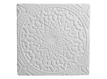 Bisque Star Mandala Plaque (Case of 12)