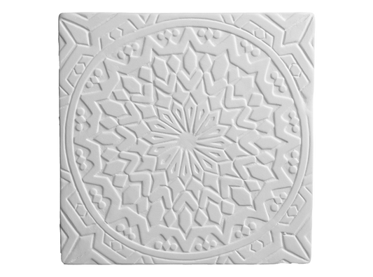 Bisque Star Mandala Plaque (Case of 12)