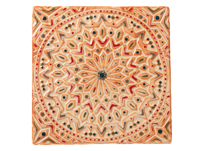 Bisque Star Mandala Plaque (Case of 12)