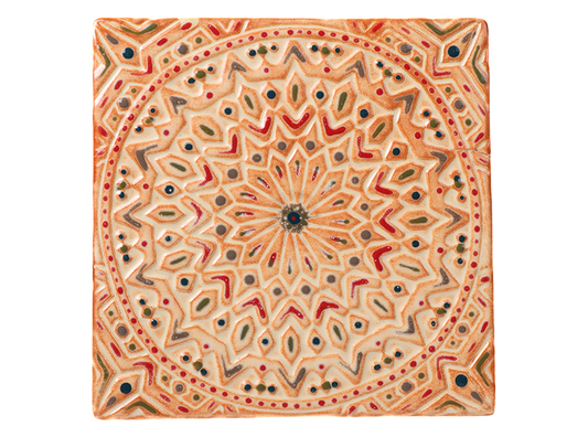 Bisque Star Mandala Plaque (Case of 12)
