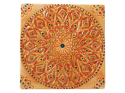 Bisque Woven Mandala Plaque (Case of 12)