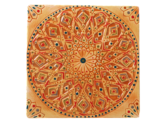 Bisque Woven Mandala Plaque (Case of 12)