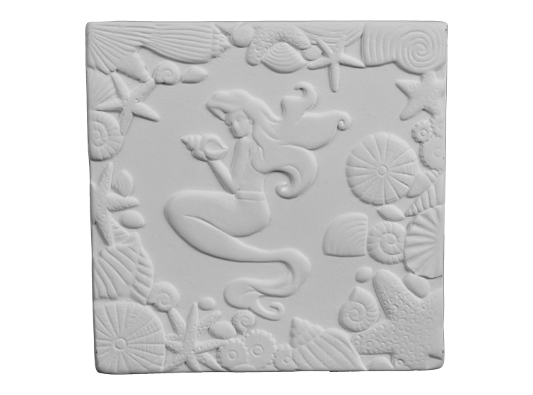 Bisque Mermaid Texture Tile 6" (Case of 8)