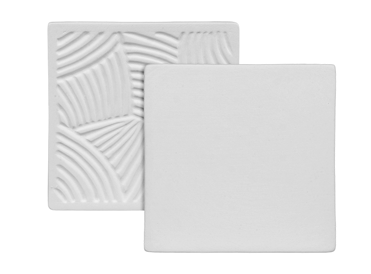 Bisque 4.25" Grooved Back Tile (Case of 24)