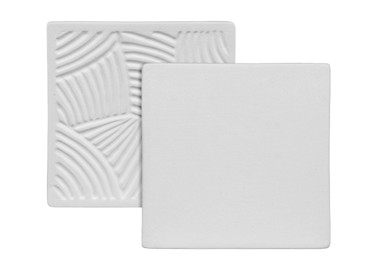 Bisque 4.25" Grooved Back Tile (Case of 24)