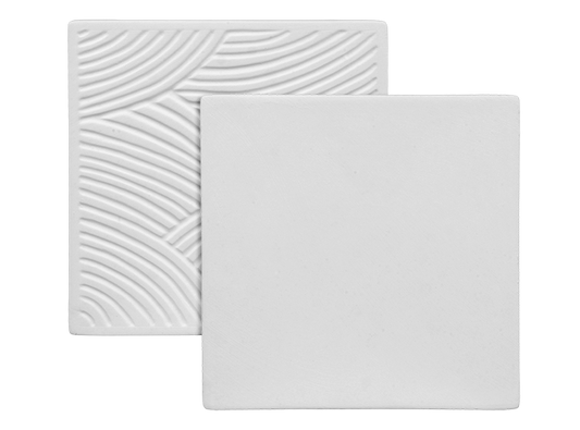 Bisque 6" Grooved Back Tile (Case of 24)