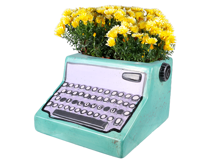 Bisque Retro Typewriter Planter (Case of 2)