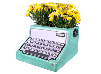 Bisque Retro Typewriter Planter (Case of 2)