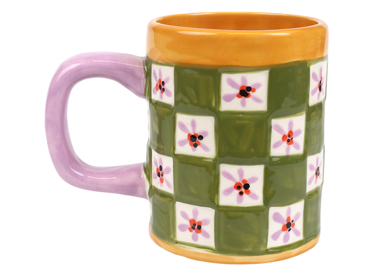 Bisque Checkered Mug (Case of 6)