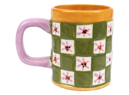 Bisque Checkered Mug (Case of 6)