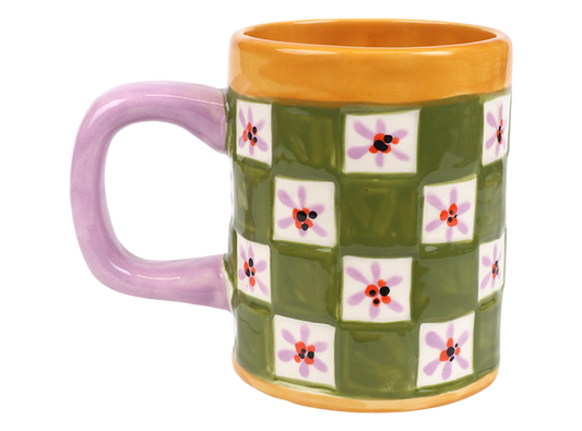 Bisque Checkered Mug (Case of 6)