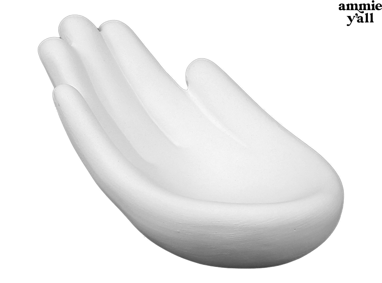 Bisque Hold My Hand Dish (Case of 12)