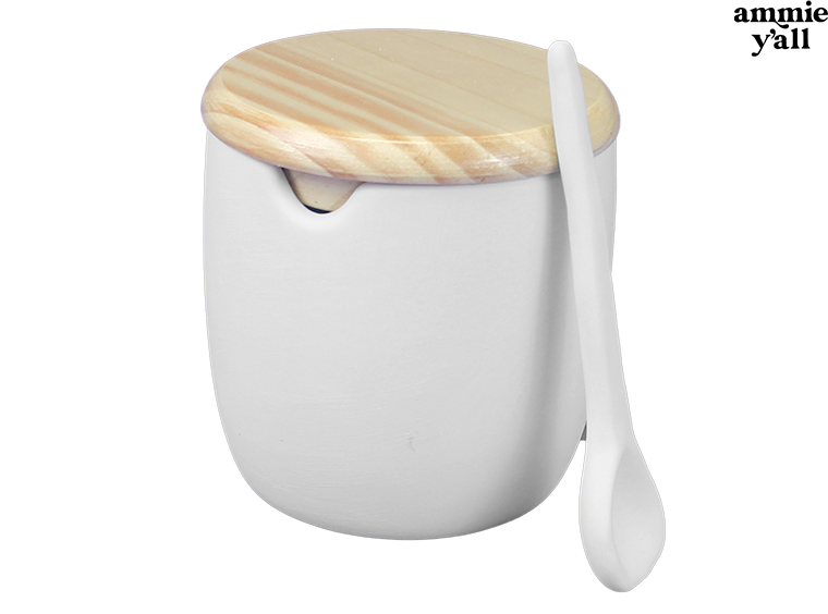 Bisque Fortune Salt Cellar W/ Spoon (Case of 4)