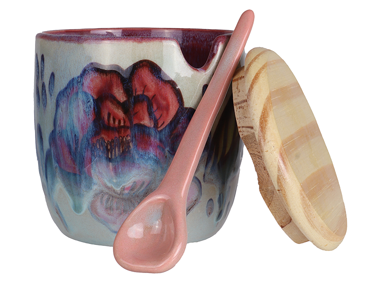 Bisque Fortune Salt Cellar W/ Spoon (Case of 4)