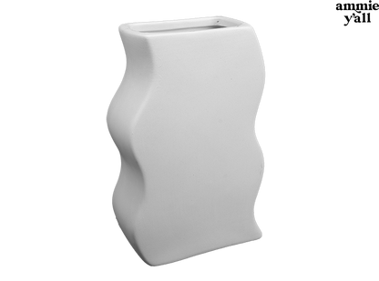 Bisque Squiggle Vase (Case of 4)