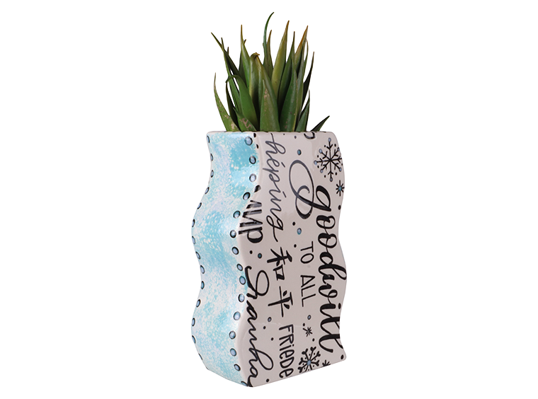 Bisque Squiggle Vase (Case of 4)