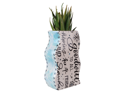 Bisque Squiggle Vase (Case of 4)