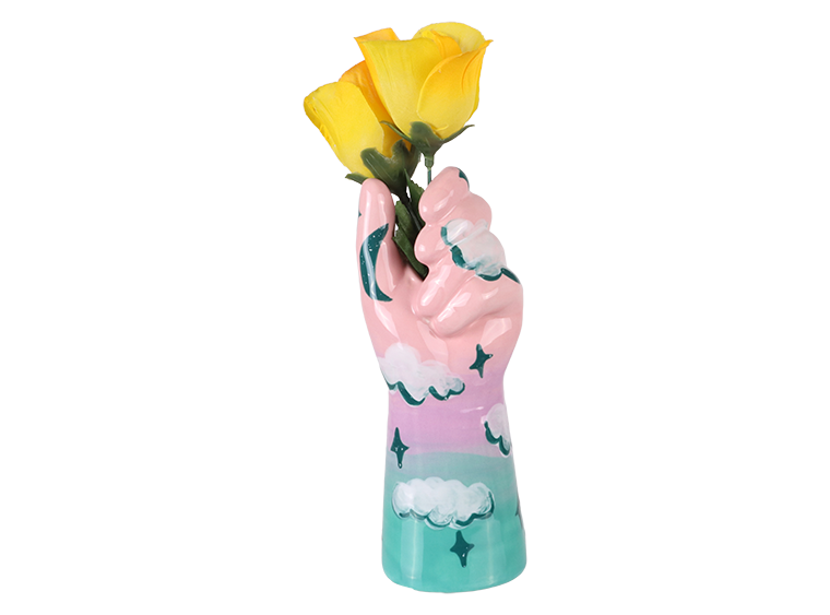 Bisque Hand Full Vase (Case of 6)