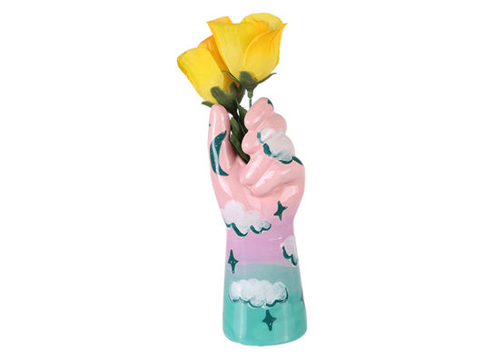 Bisque Hand Full Vase (Case of 6)