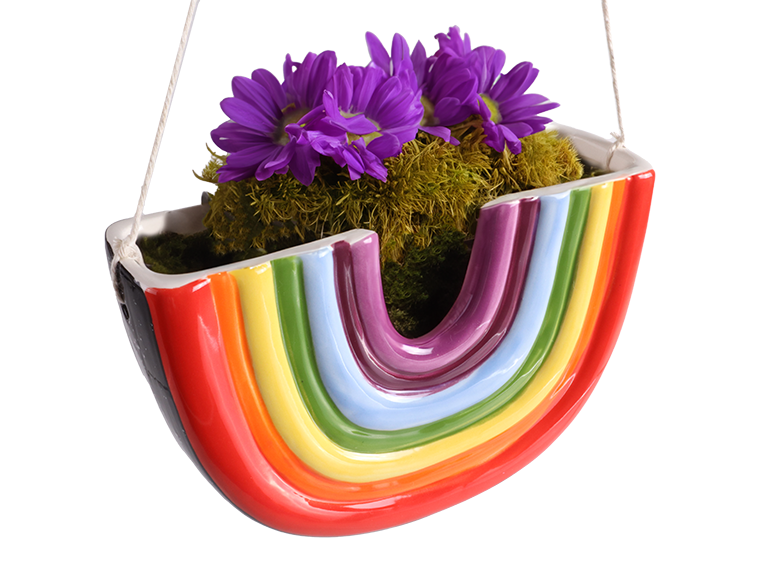 Bisque Ammie's Rainbow Hanging Planter (Case of 4)