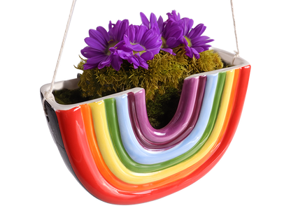 Bisque Ammie's Rainbow Hanging Planter (Case of 4)
