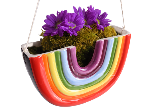 Bisque Ammie's Rainbow Hanging Planter (Case of 4)