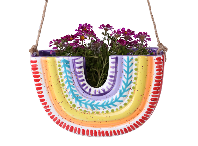 Bisque Ammie's Rainbow Hanging Planter (Case of 4)