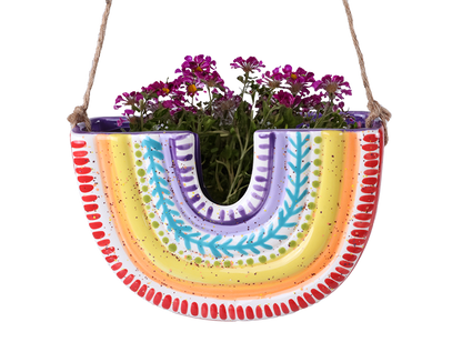 Bisque Ammie's Rainbow Hanging Planter (Case of 4)